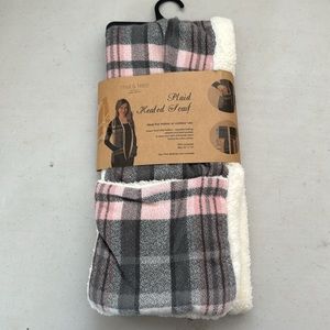 Mia & Tess The Paper Store Plaid Heated Scarf Faux Sherpa